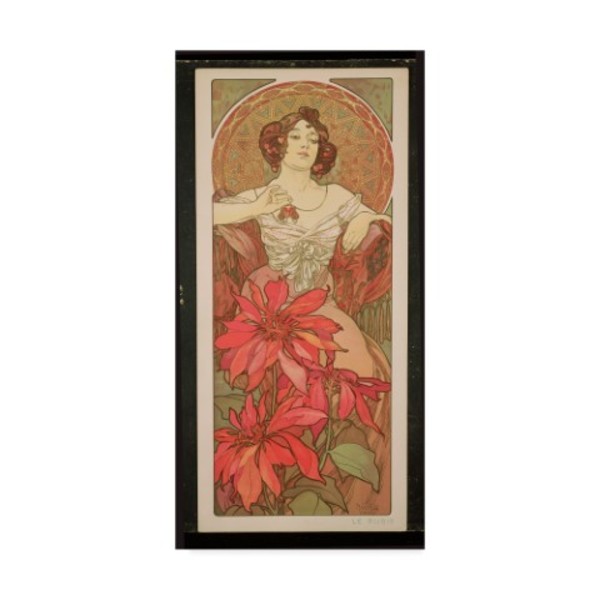 Trademark Fine Art Alphonse Marie Mucha 'The Precious Stones: Ruby, 1900' Canvas Art, 12x24 BL02310-C1224GG